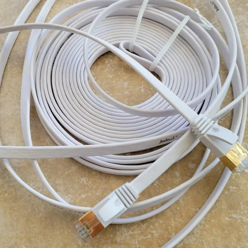 Jadaol Cat 7 Ethernet Cable 25 feet, Flat RJ45 LAN Patch Cable